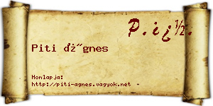 Piti Ágnes névjegykártya